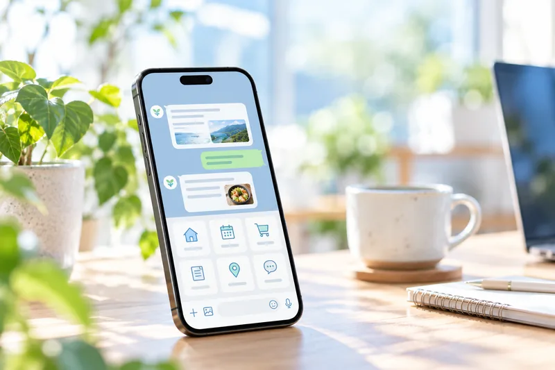 スマホに表示したLINE公式アカウントの画面の例